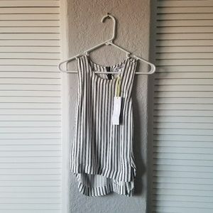 White and black striped BCBG Top